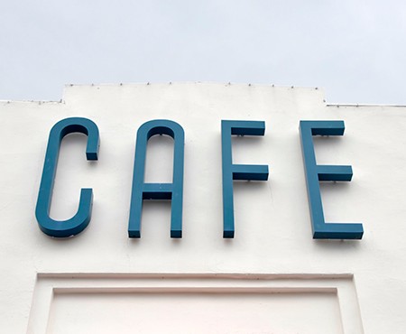 Customized channel letters for CAFÉ in Pflugerville, Texas