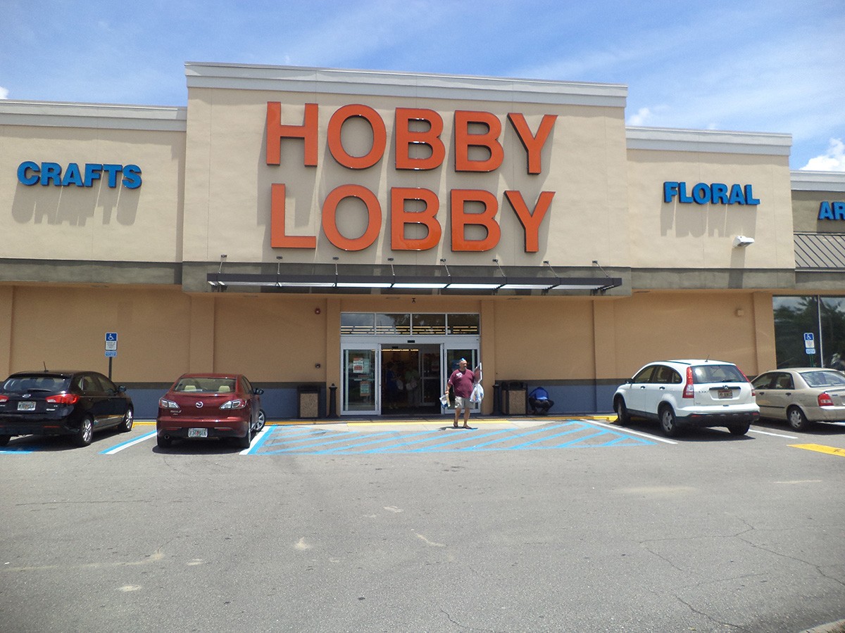 Hobby Lobby exterior building signs in Austin, Texas